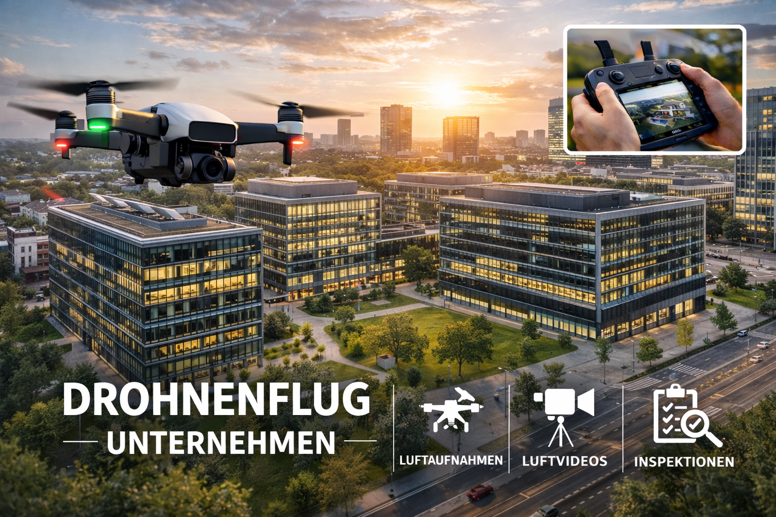 Drohnenaufnahme eines Unternehmensstandorts in Tirol